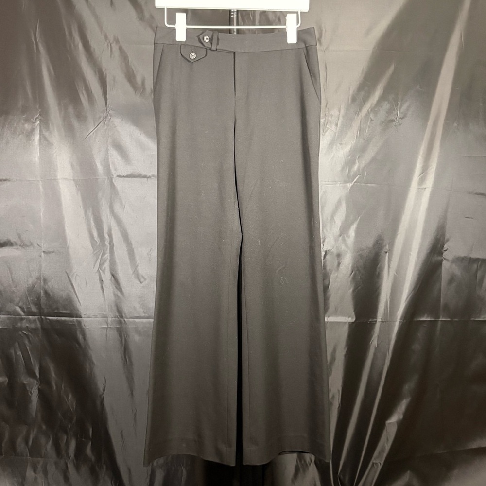 Ralph Lauren Black Wide-Leg Trousers Sz 2P - Picture 2 of 13